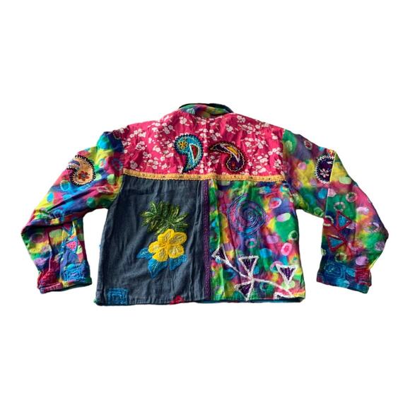 Lifestyle womens small vintage blazer colorful rainbow psych cute barbie quirky - Picture 2 of 12